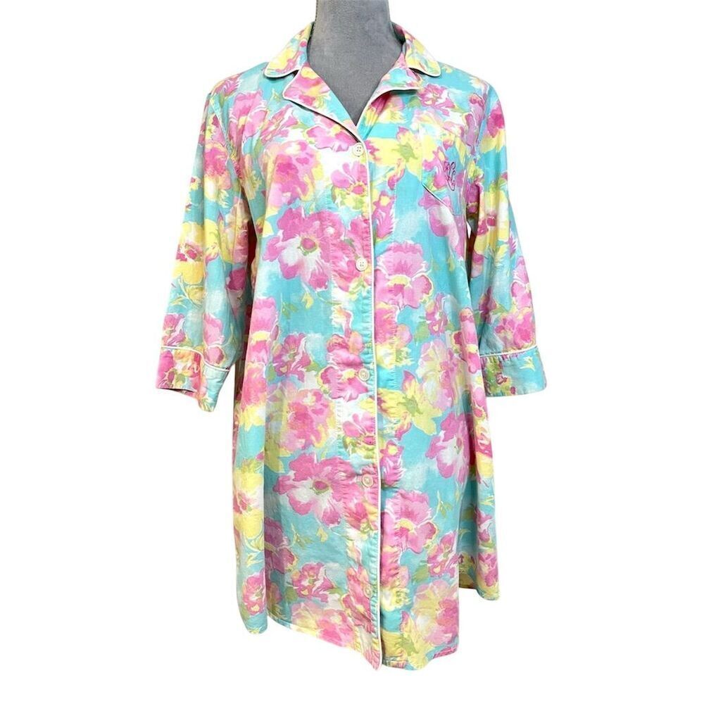 Lauren Ralph Lauren Women's Floral Kimono Duster Robe M Multicolor Spring Summer